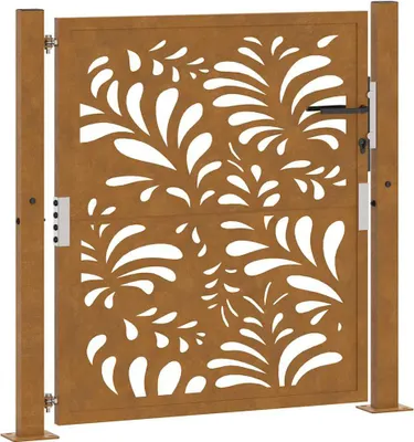 Immagine prodotto di Cancello da giardino 100x100 cm in acciaio corten design ondulato