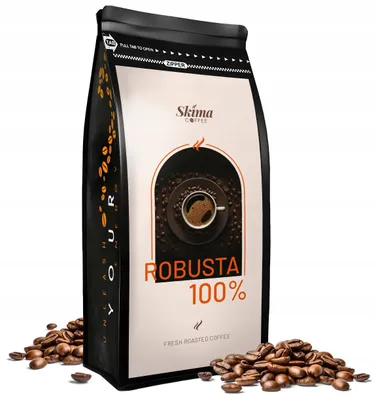 Produktbild von Kaffeebohnen 1 kg ROBUSTA 100 % frisch geröstet für Vollautomaten + Tassenuntersetzer