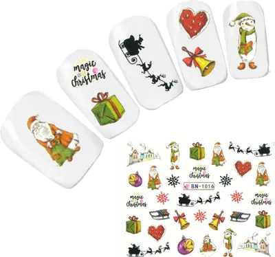 Produktbild von Tattoo Nail Art Nikolaus Weihnachten Schneemann Aufkleber Nagel Sticker