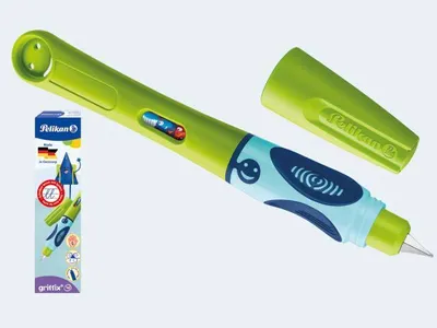 Produktbild von Pelikan griffix Füllhalter grün für Linkshänder in Faltschachtel