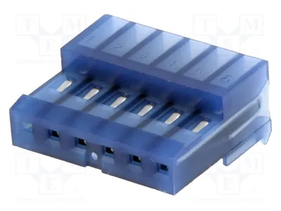 Zdjęcie produktu dla 1 sztuka, złącze żeńskie, PIN: 6, płytka z przewodami, 2,54 mm, 3-640442-6 - złącze, zatrzaskowe