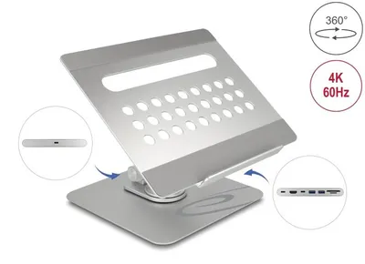 Immagine prodotto di DELOCK Tablet/Notebook Ständer + eingebauter Dockingstation