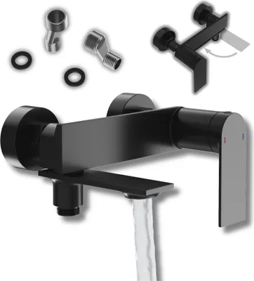 Produktbild von Granitan - Wannenarmatur - Badewannenarmatur Höhe 11,8 cm - Mischbatterie Schwarz - CABO