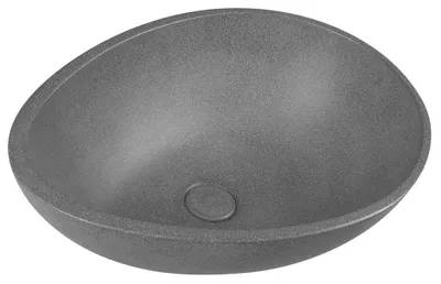 Produktbild von Sapho PUNC Betonwaschbecken mit Auslauf, 53x39cm, schwarzer Granit