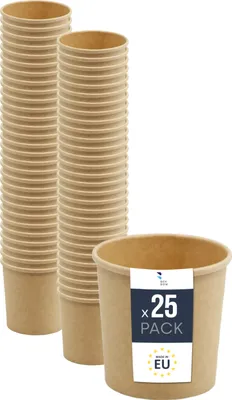 Produktbild von BenBow Einwegbehälter aus Kraftpapier ohne Deckel 25 x 350 ml