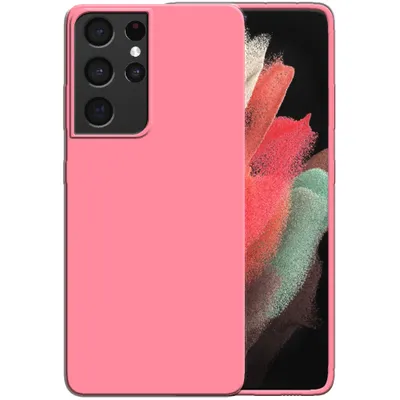 Zdjęcie produktu dla Etui silikonowe Smartphonica do Samsung Galaxy S21 Ultra z miękkim wnętrzem - różowe