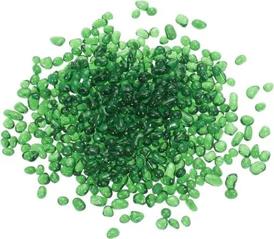 Zdjęcie produktu dla Zestaw szklanych koralików do kominków i akwariów – 500 g, zielone, 3–6 mm