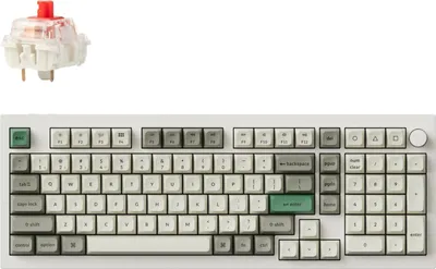 Image de Keychron Q5 Max QMK/VIA Clavier mécanique sans fil, QWERTY US, Knob, Shell White, Gateron Jupiter Red Q5M-P1