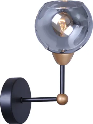 Obrázok produktu pre Nástenná lampa ASSARIA čierno-zlatá 1xE14x10W sklo rozmery: 25,6x12x17,6 cm IP20 Polux