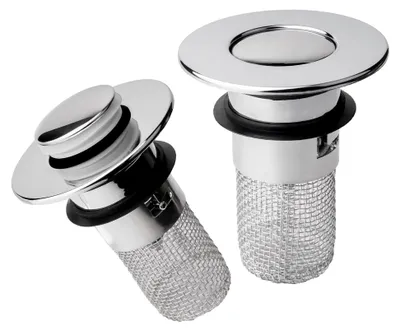Produktbild von 2 Stück Edelstahl Bodenabflusssieb mit Pop-up Ablaufventil, Universeller Abflussstopfen für Waschbecken in Bad und Küche (30-40mm)