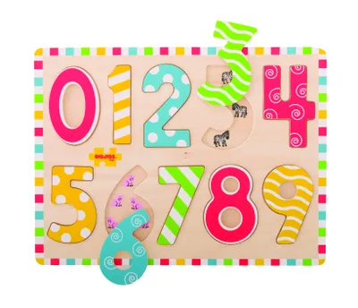 Produktbild von BigJigs Holzpuzzle Zahlen - Lernspielzeug für Kinder