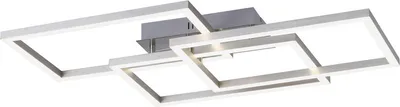 A modern, geometric LED ceiling light with multiple rectangular frames.
