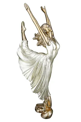 A figurine of a ballerina in a dynamic pose.