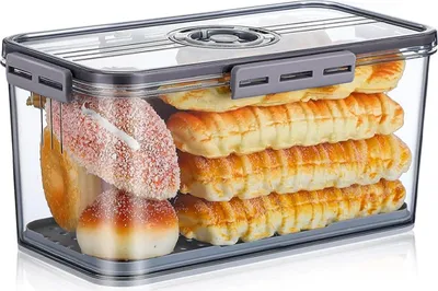 Obrázek produktu pro Chlebník na kuchyňskou linku, vzduchotěsný chlebník, chlebník s časovým záznamem a víkem, držák na domácí chléb, rohlíky, housky, bochníky