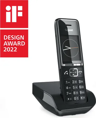 Produktbild von Gigaset COMFORT 550, Analoges/DECT-Telefon, Kabelloses Mobilteil, Freisprecheinrichtung, 200 Eintragungen, Anrufer-Identifikation, Schwarz