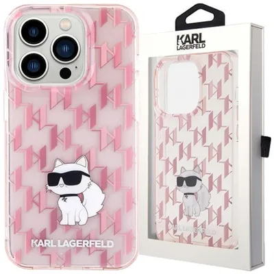 Zdjęcie produktu dla Etui Karl Lagerfeld Monogram Choupette Na Iphone 15 Pro Max - Różowe