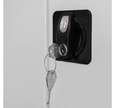 Produktbild von ADB Stahlschrank 40828 lichtgrau 71,0 x 30,0 x 195,0 cm, aufgebaut