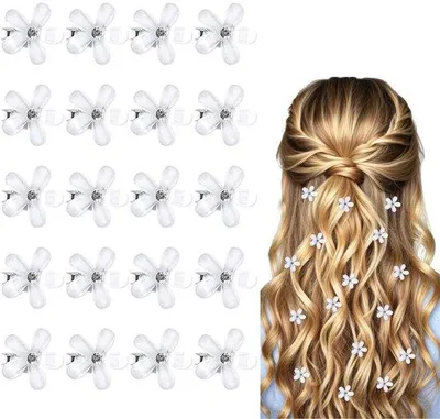 Produktbild von Kleine Blumen-Haarclips mit Strasssteinen 20 Stück
