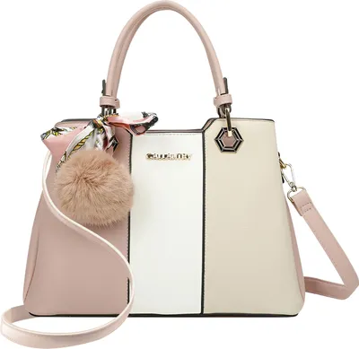 Produktbild von Gallantry, Damen-Tragetasche dreifarbig mit Bommel & Schal, Rosa
