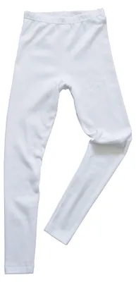 Produktbild von HERMKO 2720 Kinder Legging uni aus 100% Baumwolle für Mädchen und Knaben, Farbe:weiß, Größe:176