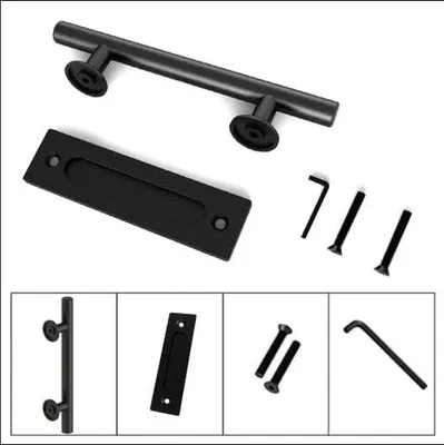 Image de Porte-clés pour portes coulissantes, 24 cm, poignée noire pour porte coulissante, portes en bois, poignée pour porte coulissante