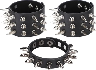 Produktbild von 3pcs Punk Nietenarmband Personalisiertes Armband Manschette Retro Metall Armband