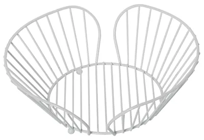 Productafbeelding van Ronde fruitschaal van metaal, wit, 28 x 26 x 10 cm