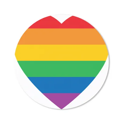 Produktbild von MuchoWow® Mauspad Mousepad Eine Illustration eines Herzens mit allen Farben des Regenbogens 20x20 cm - Mousepads - Maus Mat - Pad - Mausunterlage - Schreibtischmatte