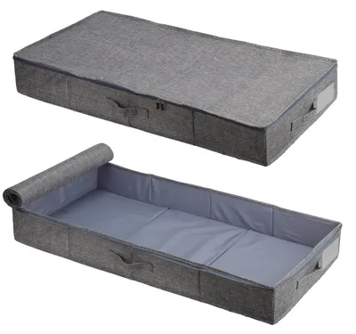 Produktbild von Omgoods – Set aus 2 Unterbett-Aufbewahrungsboxen in Hellgrau