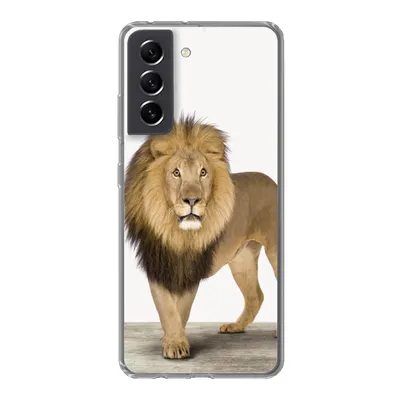 Produktbild von MuchoWow® Handyhülle Schutzhülle Hülle für Samsung Galaxy S21 FE Jungen - Löwe - Tiere - Kinder - Mädchen Silikon Softcase Handy Hülle - Mobiltelefonhülle