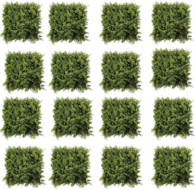 Produktbild von Künstliche Pflanzenwand Panels 16 Stück – 3D Grünwand für Balkon, Garten & Innenbereich – UV-beständig Sichtschutz