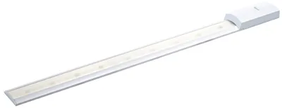 A white LED under-cabinet light strip is shown against a white background.