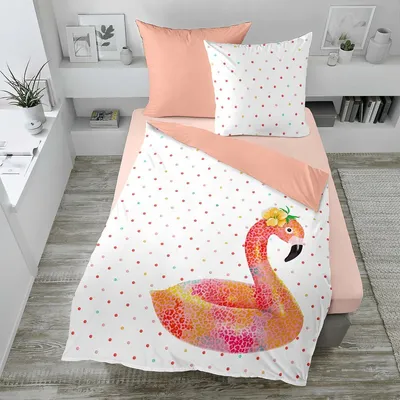 Produktbild von Dormisette Mako-Satin Bettwäsche Summer Feeling bunt 155x220 cm + 80x80 cm