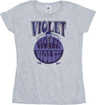 Produktbild von Willy Wonka - "Violet Turning Violet" T-Shirt für Damen BI51078 (L) (Grau)