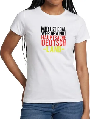 Produktbild von Spreadshirt Mir Ist Egal Wer Gewinnt Hauptsache Deutschland Frauen T-Shirt, XL, Weiß