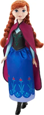 Produktbild von Disney Die Eiskönigin Anna Modepuppe mit Accessoires aus Kunststoff & Textil, Blau, Violett, Rot, 32,4 x 10,8 x 4,8 cm, HLW49, ab 3 Jahren