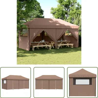 Obrázek produktu pro The Living Store Párty stan skládací Pop-Up se 4 bočními panely hnědý
