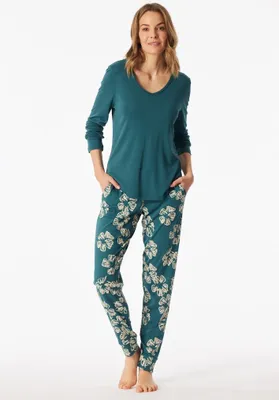 Produktbild von Schiesser Damen Schlafanzug lang Gr. 38 grün