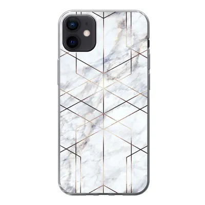 Produktbild von MuchoWow® Handyhülle Schutzhülle Hülle für iPhone 12 mini Marmor - Gold - Weiß Silikon Softcase Handy Hülle - Bild