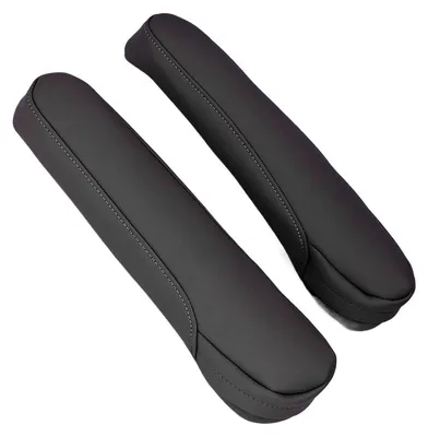 Image de 2 housses de protection pour accoudoirs de siège, en cuir, accessoires d'intérieur pour voiture, remplacement pour Odyssey 2004-2014, couleur noire