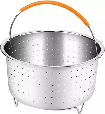 Produktbild von Famanu Dampfgarer Edelstahl - 3QT mit Silikonbeschichtetem Griff