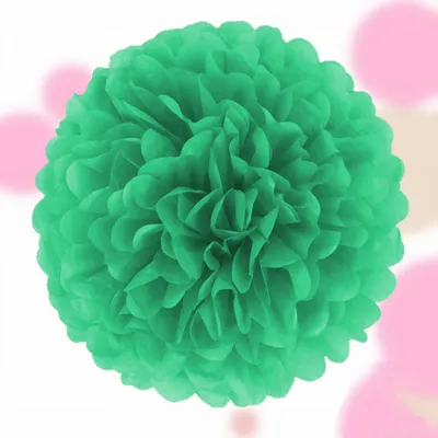 Produktbild von Türkiser Seidenpapier Dekobommel 25 cm Ø für Geburtstage, Hochzeiten & Partys
