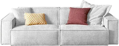 Produktbild von KAWOLA Sofa SAMU 3-Sitzer Stoff hellgrau