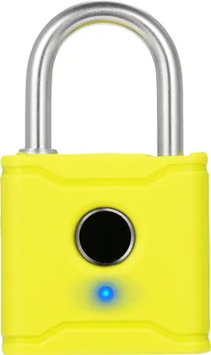 Produktbild von T1004D Smart Fingerabdruck-Vorhängeschloss Bluetooth, wiederaufladbar, schlüssellos, 20 Fingerabdrücke, Notentriegelung,  IP65 Wasserdicht, Gelb