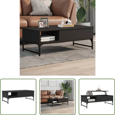 Produktbild von The Living Store Couchtisch Schwarz 100x50x35 cm Holzwerkstoff und Metall