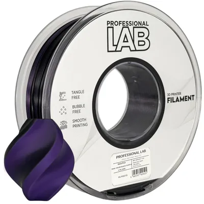 Zdjęcie produktu dla Filament Prof. Lab Silk Pla 1.75Mm 1Kg Czarny-Fioletowy (Dwukolorowy) | Dual Color Black Purple