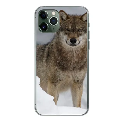 Produktbild von MuchoWow® Handyhülle Schutzhülle Hülle für iPhone 11 Pro Wolf - Schnee - Tiere Silikon Softcase Handy Hülle - Handy