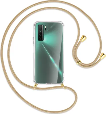 Produktbild von Handykette Backcover-Schutzhülle mit Band (Metall goldfarben) für Huawei P40 lite 5G - caramel