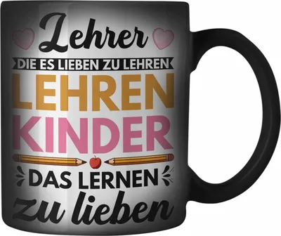 Produktbild von Trendation - Lehrer Abschiedsgeschenk Lehrerin Geschenk Farbwechsel Zauber-Tasse zum Abschied Klassenlehrerin Danke Geschenkidee (Schwarz)