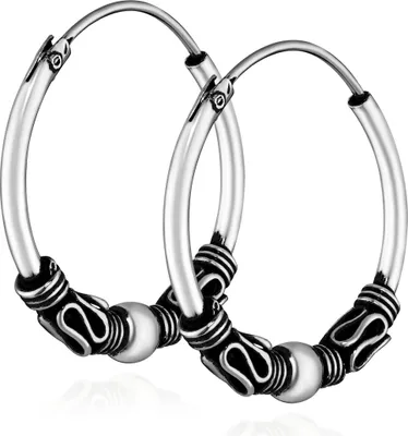 Produktbild von Paar 925 Sterling Silber Keltische Celtic Gothic Creolen 16mm 7238